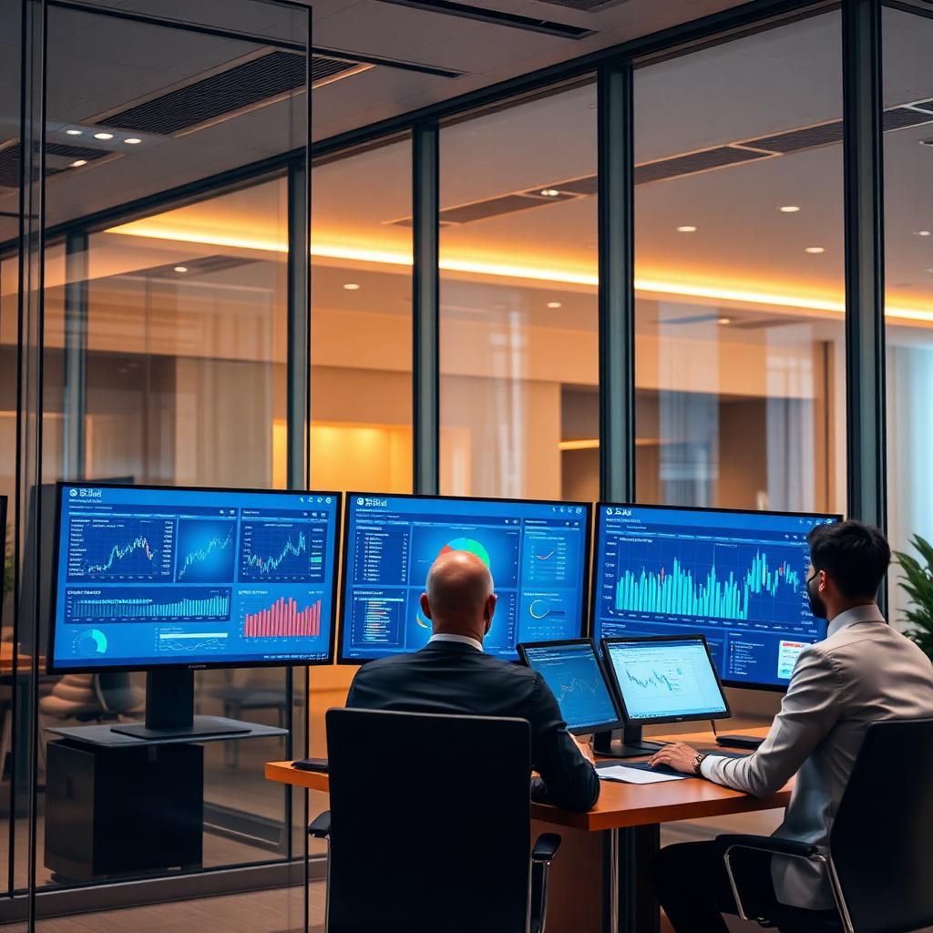 Financieel adviseurs met data dashboards
