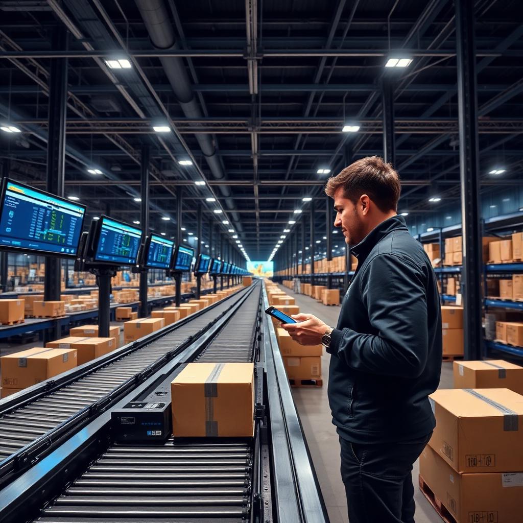E-commerce warehouse met geautomatiseerde systemen